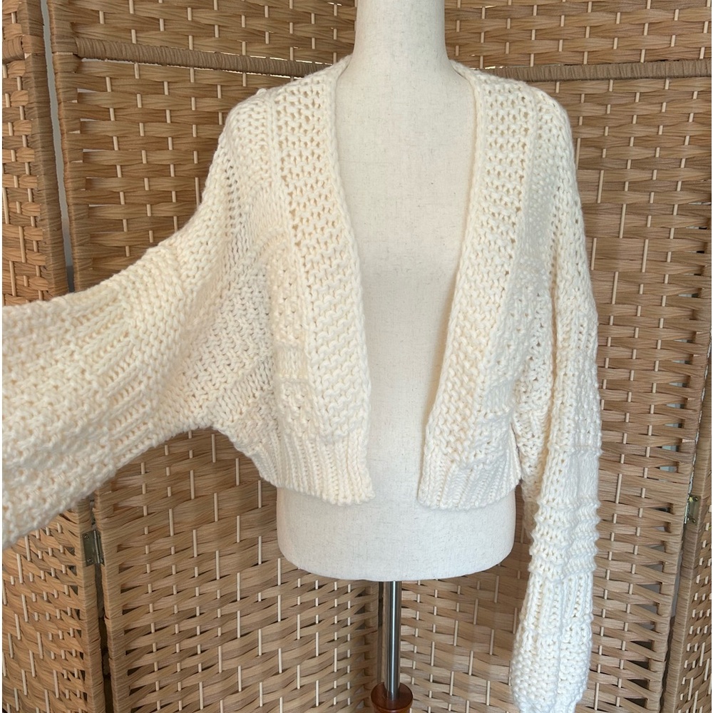 Oversized large loop knitted cardigan